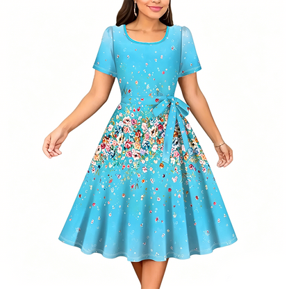 Robe trapèze femme à imprimé floral