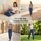 Pantalon ample à jambes larges en coton et lin pour femme, avec cordon de serrage