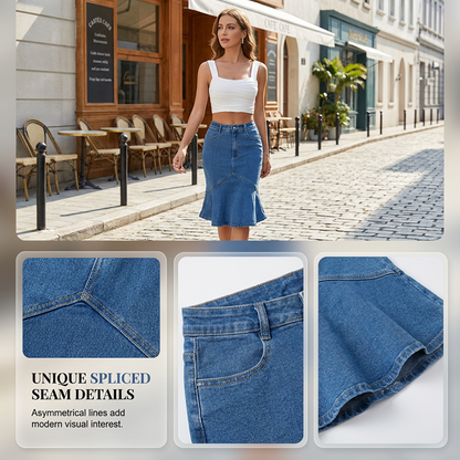 ☀️ Le best-seller de l'été 2026 est arrivé ! Jupe midi évasée en jean style sirène