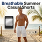 Men's Casual Cotton-Linen Shorts with Drawstring Waist