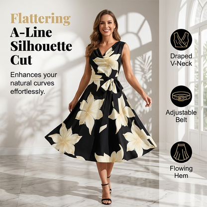 👗 50% DE RÉDUCTION 🌸 Robe sans manches à imprimé floral pour femme – Fluide, légère & coupe évasée – Parfaite pour l’été, la plage ou les journées décontractées – romantique et facile à porter ☀️