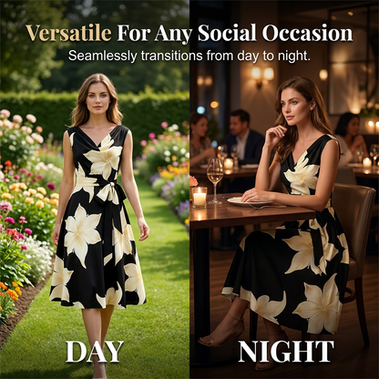 👗 50% DE RÉDUCTION 🌸 Robe sans manches à imprimé floral pour femme – Fluide, légère & coupe évasée – Parfaite pour l’été, la plage ou les journées décontractées – romantique et facile à porter ☀️