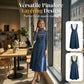 Robe Salopette Mi-Longue en Jean à Boutons Devant pour Femme