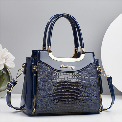 Sac à main vintage effet crocodile brillant pour femme