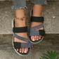 👡🔥  Le look le plus tendance de cet été !！Sandales plates décontractées à lanières multiples pour femme