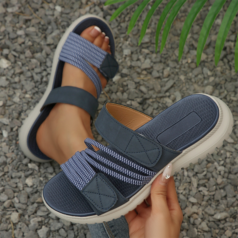 👡🔥  Le look le plus tendance de cet été !！Sandales plates décontractées à lanières multiples pour femme