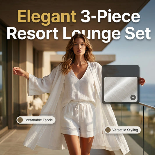 Ensemble Loungewear 3 Pièces Décontracté Femme avec Cardigan