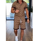 👕 50% DE RÉDUCTION 🌞 Ensemble d’été 2 pièces imprimé pour homme – T-shirt & short assortis – Léger, respirant & coupe décontractée – parfait pour la plage, les vacances ou les journées chaudes 🩳