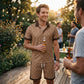 👕 50% DE RÉDUCTION 🌞 Ensemble d’été 2 pièces imprimé pour homme – T-shirt & short assortis – Léger, respirant & coupe décontractée – parfait pour la plage, les vacances ou les journées chaudes 🩳