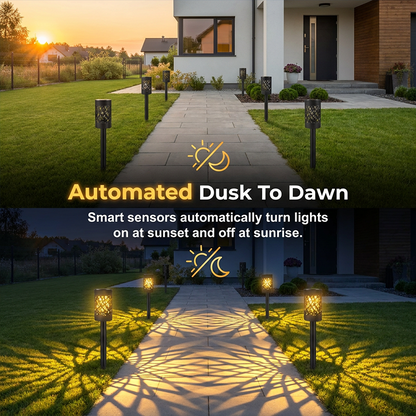 4PCS - Lampes solaires de jardin pour allées extérieures