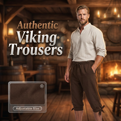 Pantalon de pirate viking pour homme avec jambes à lacets