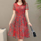 Robe midi confortable à coupe ajustée et évasée