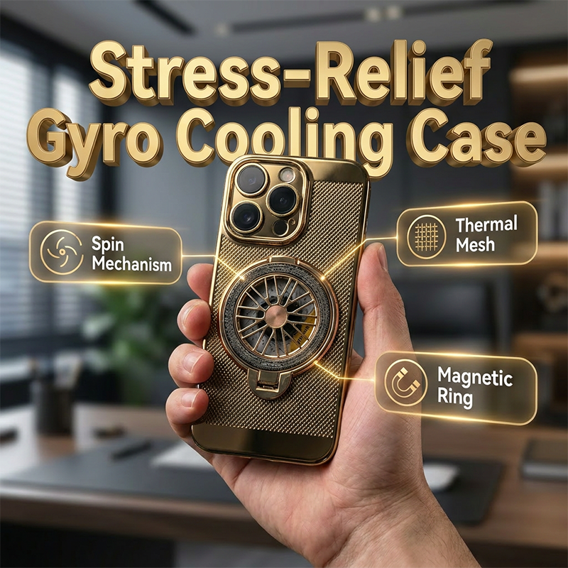 Coque de téléphone magnétique avec anneau rotatif et dissipation thermique
