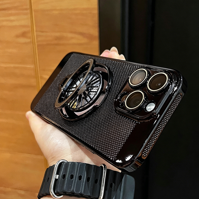 Coque de téléphone magnétique avec anneau rotatif et dissipation thermique