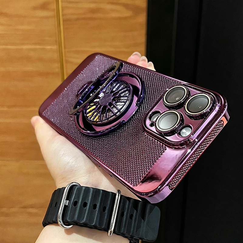 Coque de téléphone magnétique avec anneau rotatif et dissipation thermique