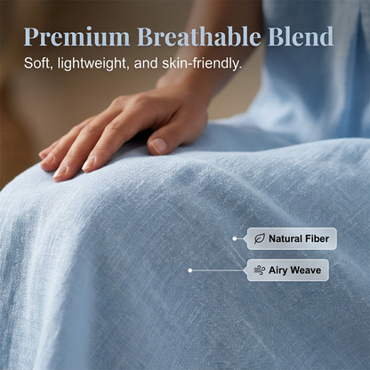 ☀️Robe chemise décontractée en lin mélangé pour femme – Un style naturel pour les journées ensoleillées✨