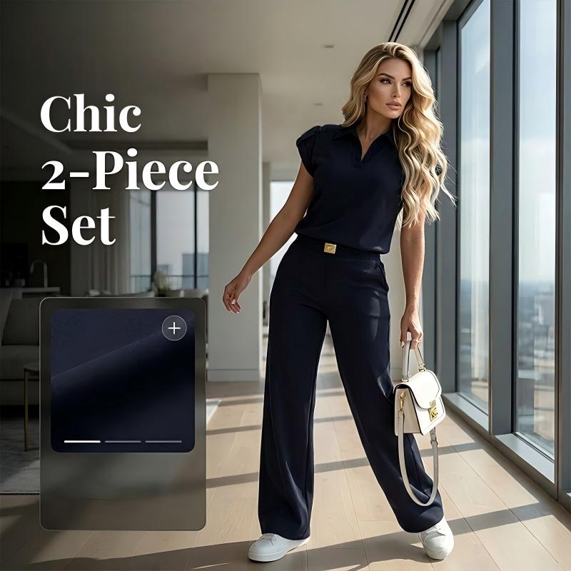 🔥👚 50 % DE RÉDUCTION ! Ensemble 2 pièces décontracté pour femme (haut et pantalon) – une tenue décontractée pour le quotidien, le bureau et les voyages. 🌸💨