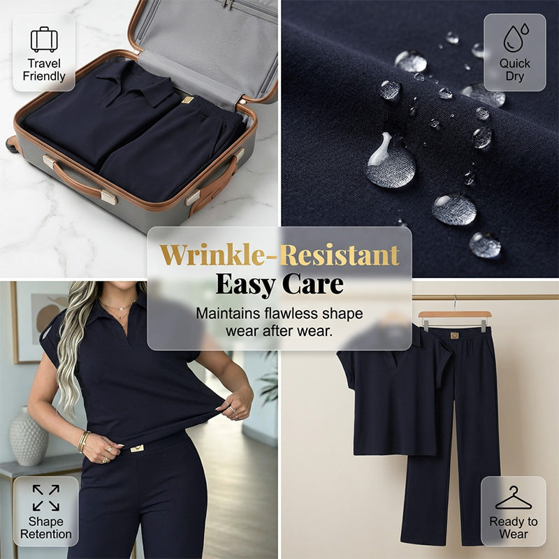 🔥👚 50 % DE RÉDUCTION ! Ensemble 2 pièces décontracté pour femme (haut et pantalon) – une tenue décontractée pour le quotidien, le bureau et les voyages. 🌸💨