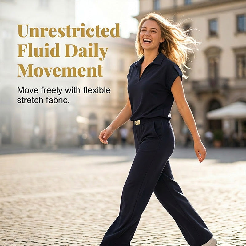 🔥👚 50 % DE RÉDUCTION ! Ensemble 2 pièces décontracté pour femme (haut et pantalon) – une tenue décontractée pour le quotidien, le bureau et les voyages. 🌸💨