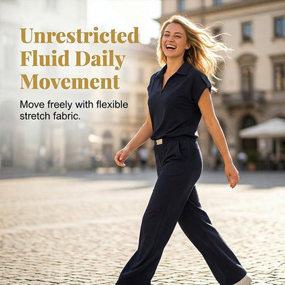🔥👚 50 % DE RÉDUCTION ! Ensemble 2 pièces décontracté pour femme (haut et pantalon) – une tenue décontractée pour le quotidien, le bureau et les voyages. 🌸💨