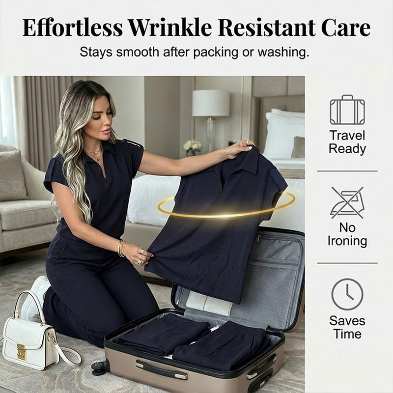🔥👚 50 % DE RÉDUCTION ! Ensemble 2 pièces décontracté pour femme (haut et pantalon) – une tenue décontractée pour le quotidien, le bureau et les voyages. 🌸💨