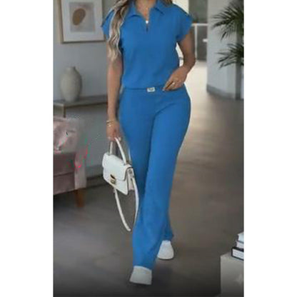 🔥👚 50 % DE RÉDUCTION ! Ensemble 2 pièces décontracté pour femme (haut et pantalon) – une tenue décontractée pour le quotidien, le bureau et les voyages. 🌸💨