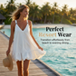 👗 60% DE RÉDUCTION ✨ Robe d’été légère à col en V – Ourlet bouffant & bretelles réglables – Fluide, élégante – parfaite pour les vacances ou les journées ensoleillées 🌸