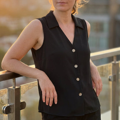 ⭐ Plus de 5.000 avis positifs ! Chemisier décontracté sans manches à col pour femme, chemisier d'été
