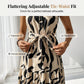 👗Robe longue sans manches, à col et ceinture, douce et confortable.