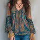 ⏳ Dernière heure – -50% se termine ! Blouse élégante à volants, style bohème et motif cachemire