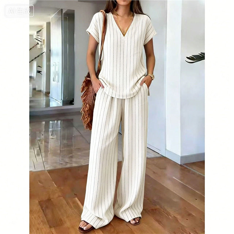 ⏳Spécial à durée limitée⏰Ensemble deux pièces pour femme : Haut imprimé et pantalon👚👖