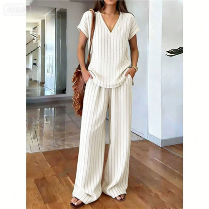 ⏳Spécial à durée limitée⏰Ensemble deux pièces pour femme : Haut imprimé et pantalon👚👖