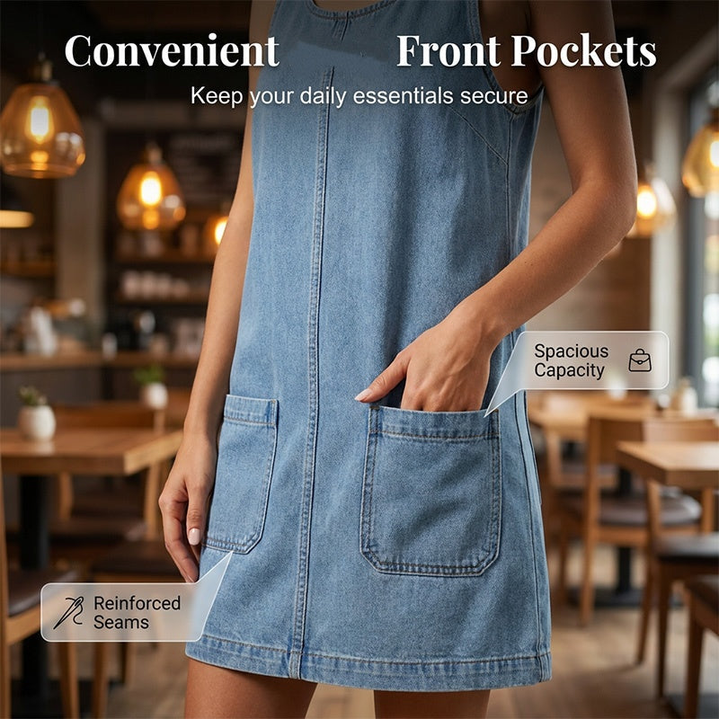 🔥 Le look le plus tendance de cet été ! Robe-salopette décontractée en jean pour femme
