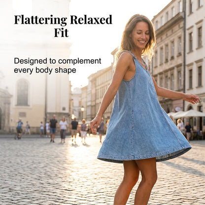 🔥 Le look le plus tendance de cet été ! Robe-salopette décontractée en jean pour femme