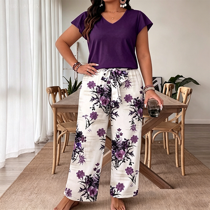 📅 Commandez aujourd'hui = -50% ！Combinaison décontractée à jambes larges et imprimé, avec ceinture, pour femme