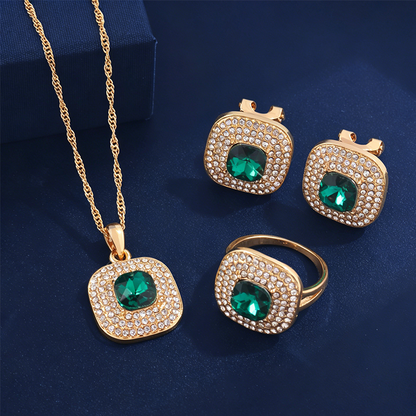 💎Brillez chaque jour : Ensemble de bijoux élégants en cristal et strass✨