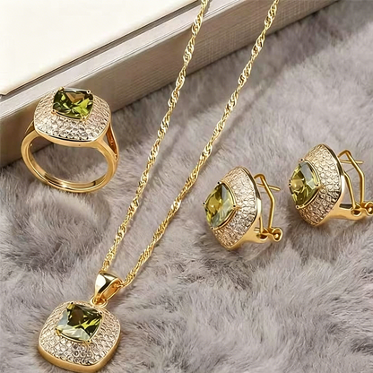 💎Brillez chaque jour : Ensemble de bijoux élégants en cristal et strass✨