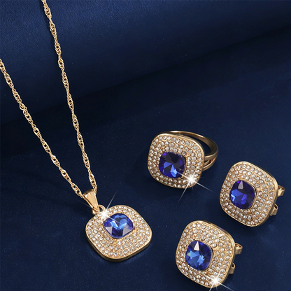 💎Brillez chaque jour : Ensemble de bijoux élégants en cristal et strass✨