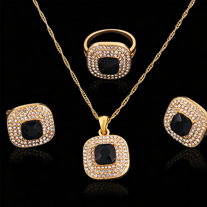 💎Brillez chaque jour : Ensemble de bijoux élégants en cristal et strass✨
