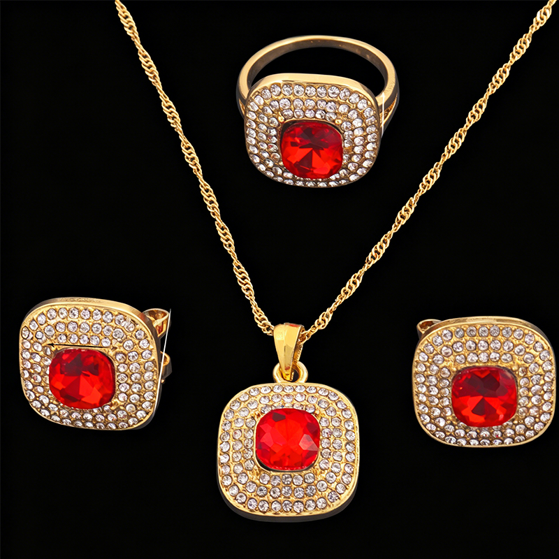 💎Brillez chaque jour : Ensemble de bijoux élégants en cristal et strass✨