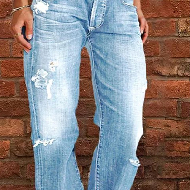 👖 PROMO LIMITÉE 50% DE RÉDUCTION ! 💥 Jean Femme Slim Évasé Déchiré – Distressed, Taille Haute, Lavage Vintage ✨