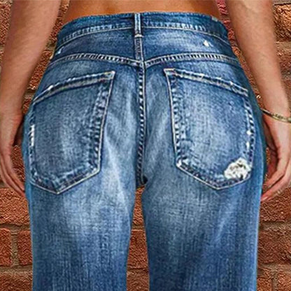 👖 PROMO LIMITÉE 50% DE RÉDUCTION ! 💥 Jean Femme Slim Évasé Déchiré – Distressed, Taille Haute, Lavage Vintage ✨