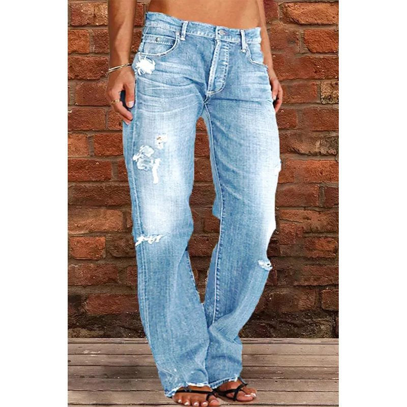 👖 PROMO LIMITÉE 50% DE RÉDUCTION ! 💥 Jean Femme Slim Évasé Déchiré – Distressed, Taille Haute, Lavage Vintage ✨