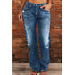 👖 PROMO LIMITÉE 50% DE RÉDUCTION ! 💥 Jean Femme Slim Évasé Déchiré – Distressed, Taille Haute, Lavage Vintage ✨