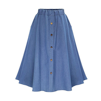 💞 Plus de 100.000 vendus ! Le hit de l'été 2026 – -50% pour durée limitée ！Jupe midi en jean élastique à taille haute pour femme