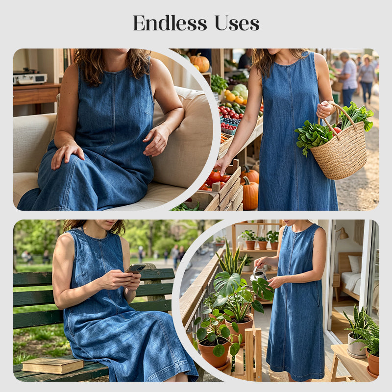 📢📢40 % DE RÉDUCTION !! ⏰Robe décontractée en jean pour femme, pour l'été