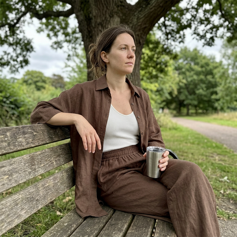 Ensemble deux pièces décontracté pour femme : chemise et pantalon, confortable et respirant ✨