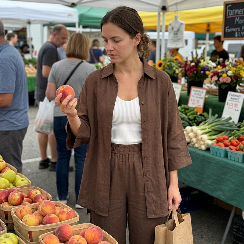 Ensemble deux pièces décontracté pour femme : chemise et pantalon, confortable et respirant ✨