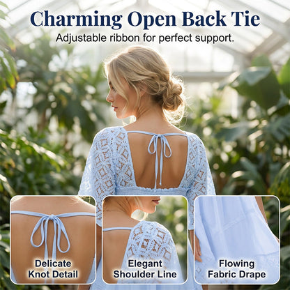 Robe smockée à encolure carrée pour femme
