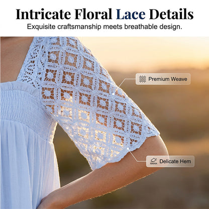 Robe smockée à encolure carrée pour femme